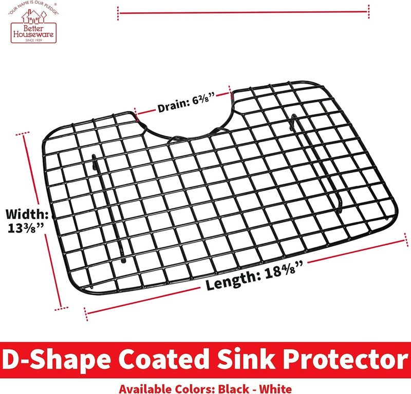 Better Houseware D-Shape Sink Protector Grid - White - Image 4